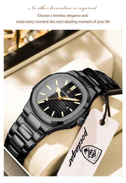 POEDAGAR Trendy Women’s Wristwatch Stainless Steel Date Quartz Ladies Watch Waterproof Luminous Original Watches For Woman Reloj Beauty World Shop