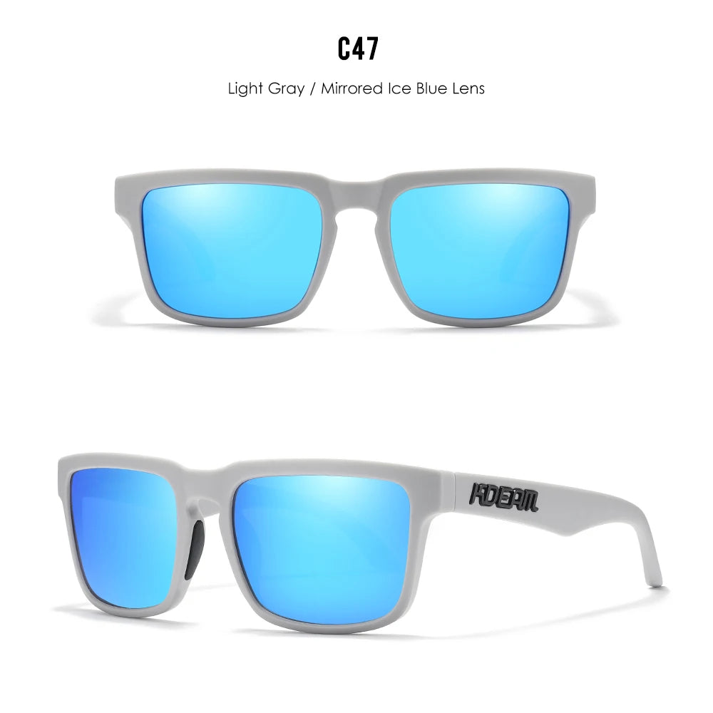 KDEAM Men's Polarized Sunglasses Square Casual Outdoors Sun Glasses Women Unisex Sunglass For Couple With Zipper Case Beauty World Shop
