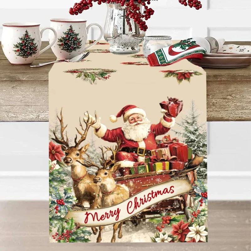 Christmas Table Runner Merry Christmas Decoration For Home Xmas Table Decor 2025 Navidad Notal Noel Ornament Happy New Year 2026 Beauty World Shop