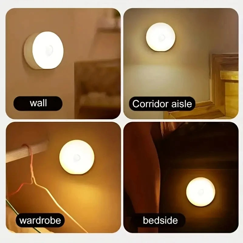 1pc Motion Sensor Night Light - Wireless LED Detector Lamp for Bedroom, Staircase, Closet, and Room Decor- Beauty World Shop
