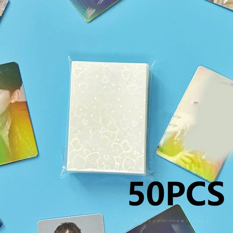 50PCS Heart Sleeves Color Photo Card Sleeve Photocard Holder Kpop Popcorn Sleeves Photo Card Packaging BQ01 Beauty World Shop