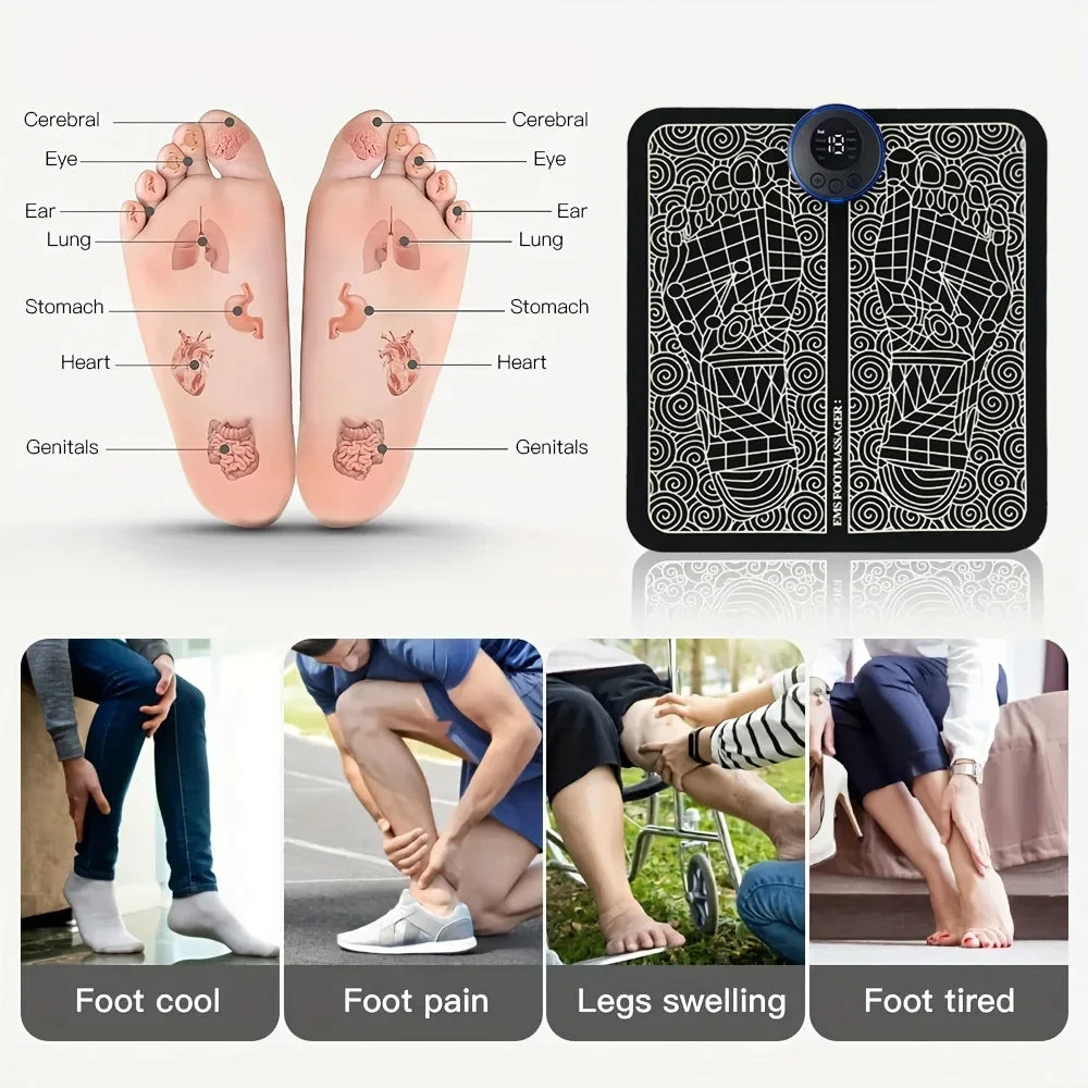 Electric Foot Massager Pad Muscle Massage Relaxation Trainer For Massage Fitness Outdoor Sport Home Family Relax Beauty World Shop