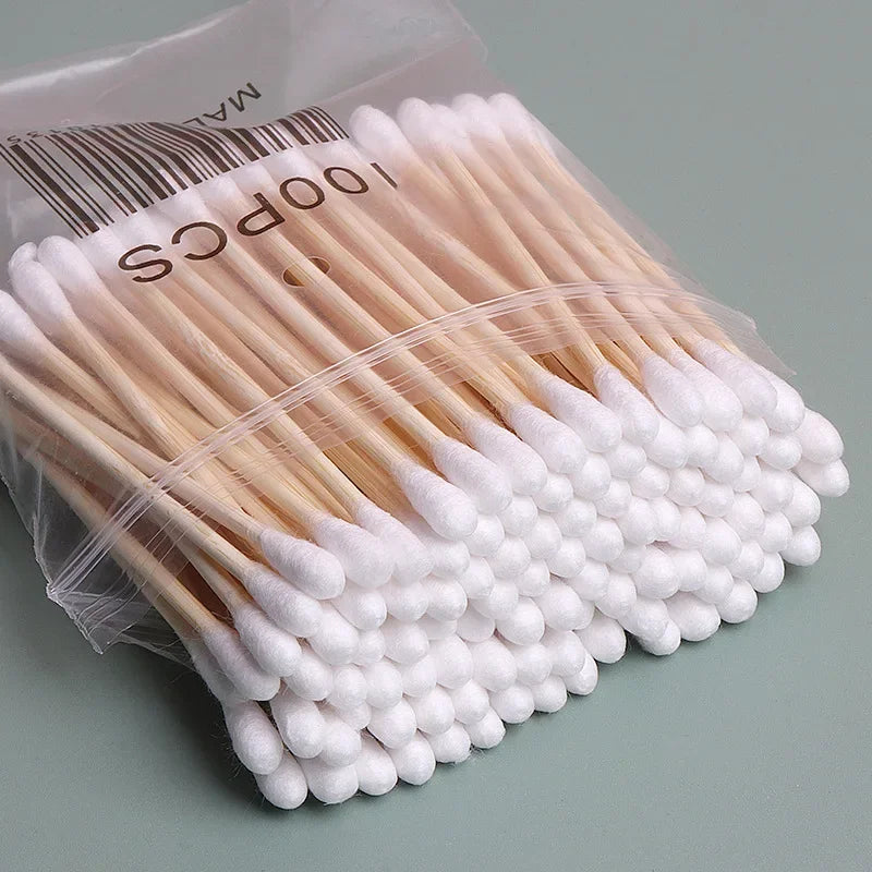 300/500/1000pcs Double Head Cotton Swab Women Makeup Cotton Buds Tip for Wood Sticks Nose Ears Cleaning Health Care Tools Beauty World Shop