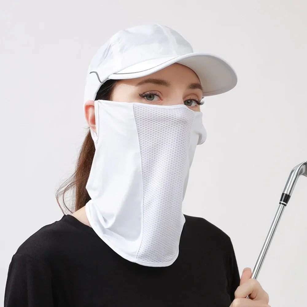 Unisex UV Protection Outdoor Neck Wrap Cover Sports Sun Proof Bib Ice Silk Mask Face Cover Neck Wrap Cover Sunscreen Face Scarf Beauty World Shop