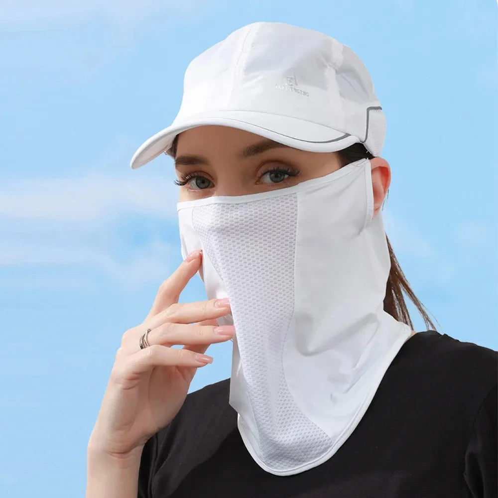 Unisex UV Protection Outdoor Neck Wrap Cover Sports Sun Proof Bib Ice Silk Mask Face Cover Neck Wrap Cover Sunscreen Face Scarf Beauty World Shop