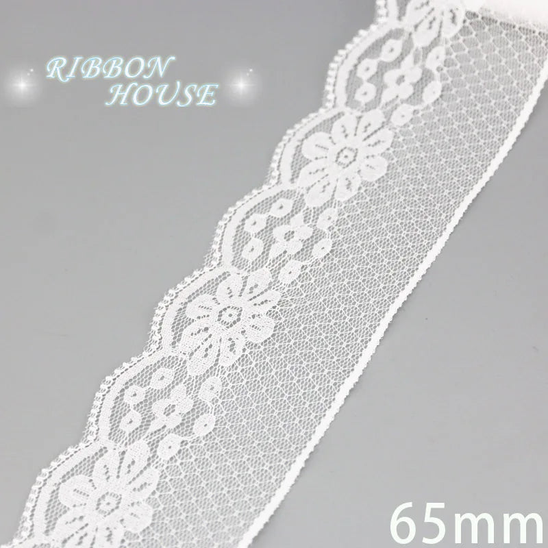 (5 yards/roll) white Lace ribbon fabric Webbing Decoration Lovely gift packing polyester Material Home Accessories Store