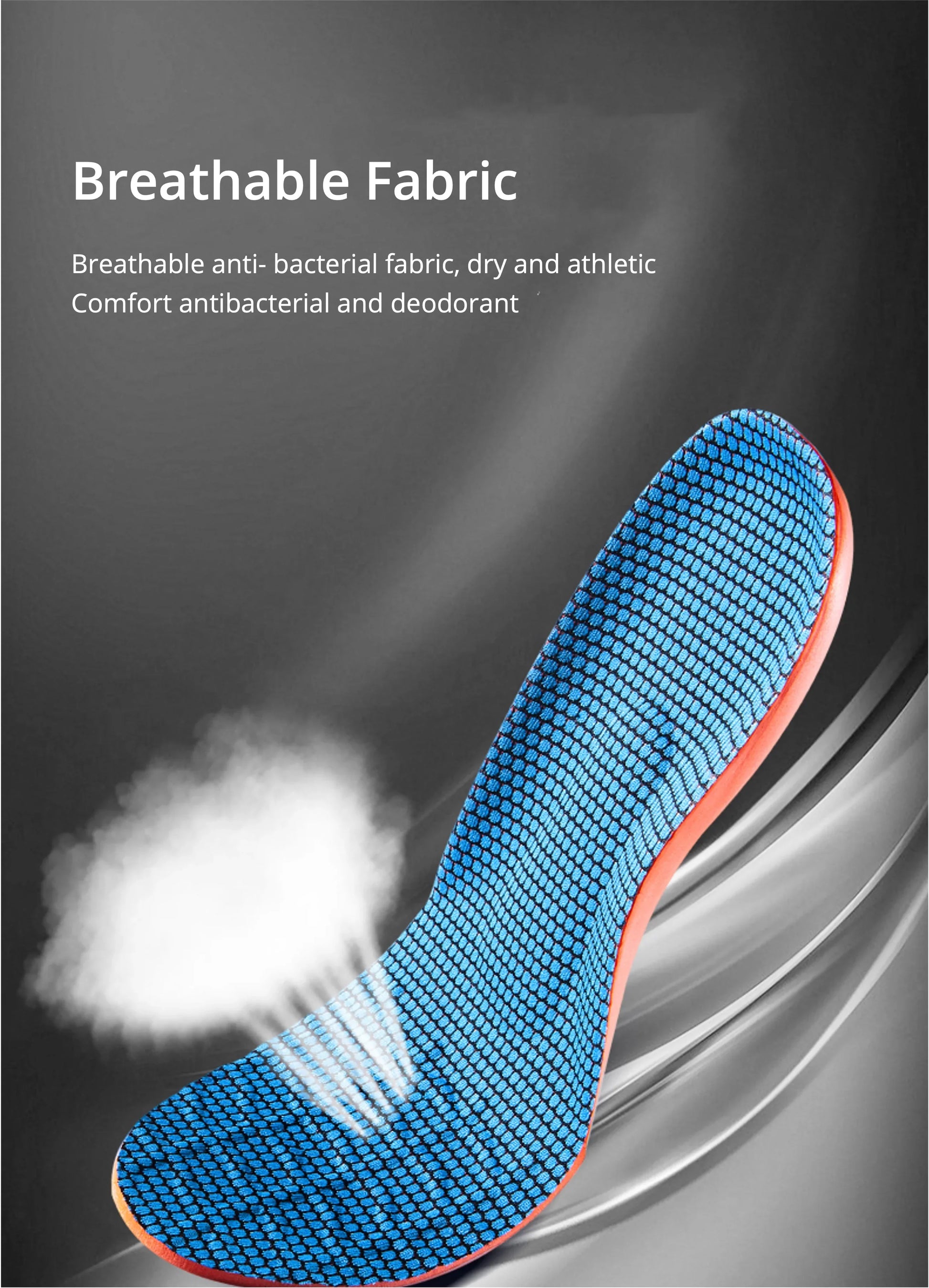 Orthopedic Sports Elasticity Insoles For Shoes Sole Unisex Technology Shock Absorption Breathable Running Insoles Beauty Fashion