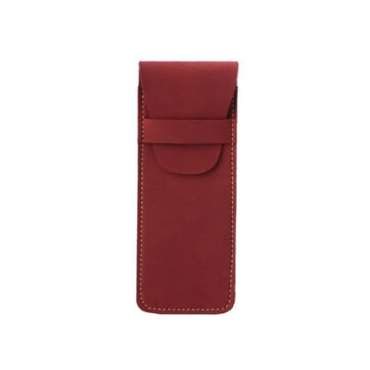 Vintage Frosted PU Leather Flap Pen Case High-end Fountain Pen Protective Sleeve Large Capacity Double Set of Pen Case Beauty World Shop