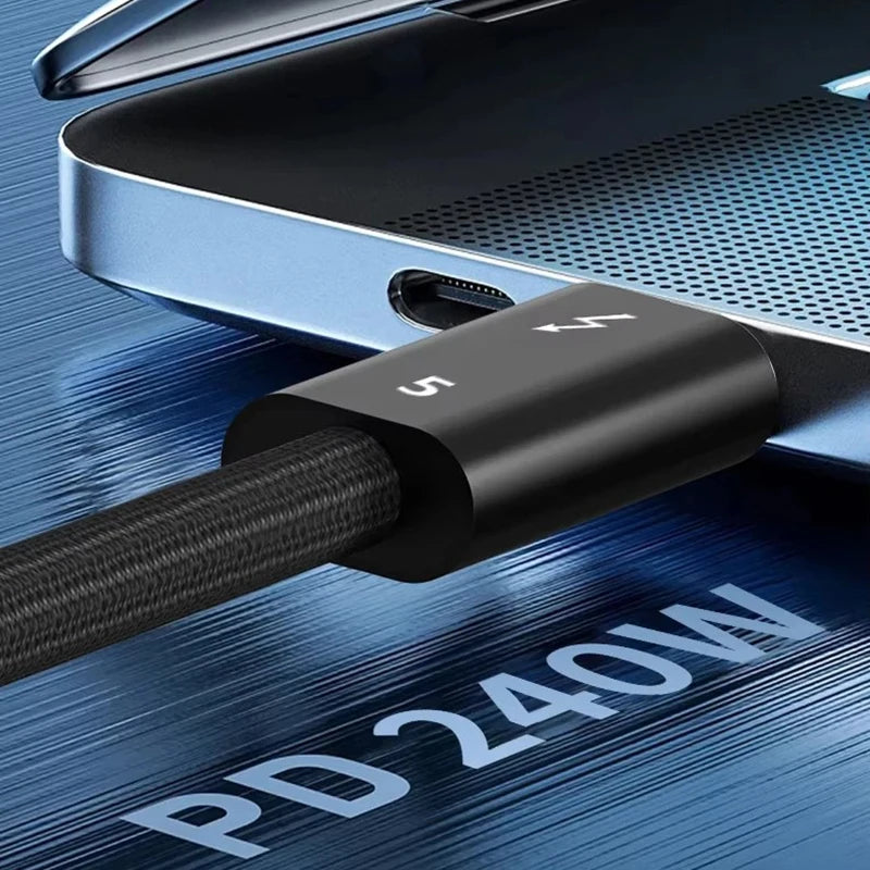 PD 240w USB C To USBC Thunderbolt 5 Full-function Data Cable Fast Charging 16K 60Hz Video Output Functional 80Gbps Transmission Beauty World Shop