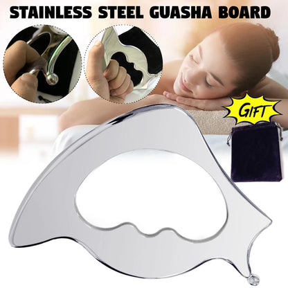 Professional Gua Sha Massage Tools, Stainless Steel Guasha Tool,Manual Massage Sticks for Jawline Sculpting & Puffiness Reducing Beauty World Shop