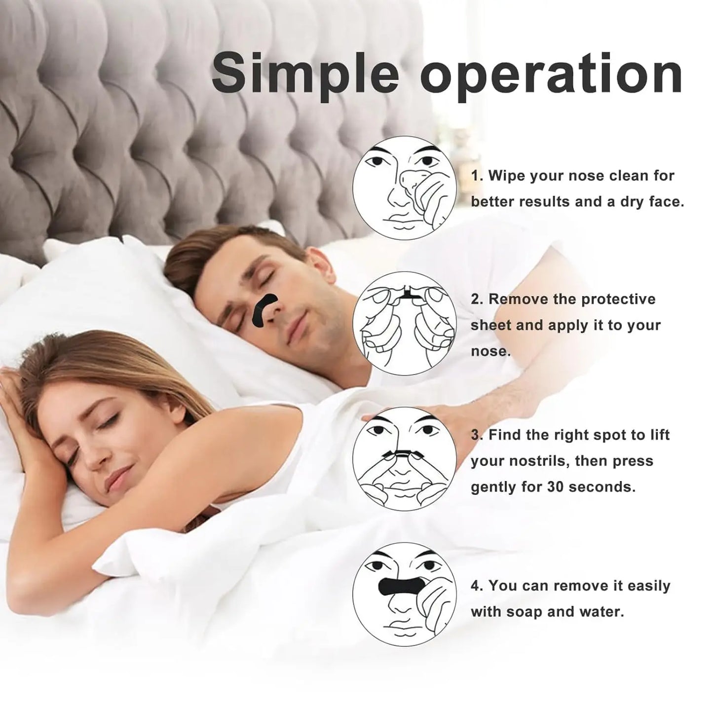 Anti Snoring Nose Strips for Breathing Correction Physical Expansion Breathable Nasal Patch Better Sleep Anti-Snoring Nasal Stri Beauty Trend Shop