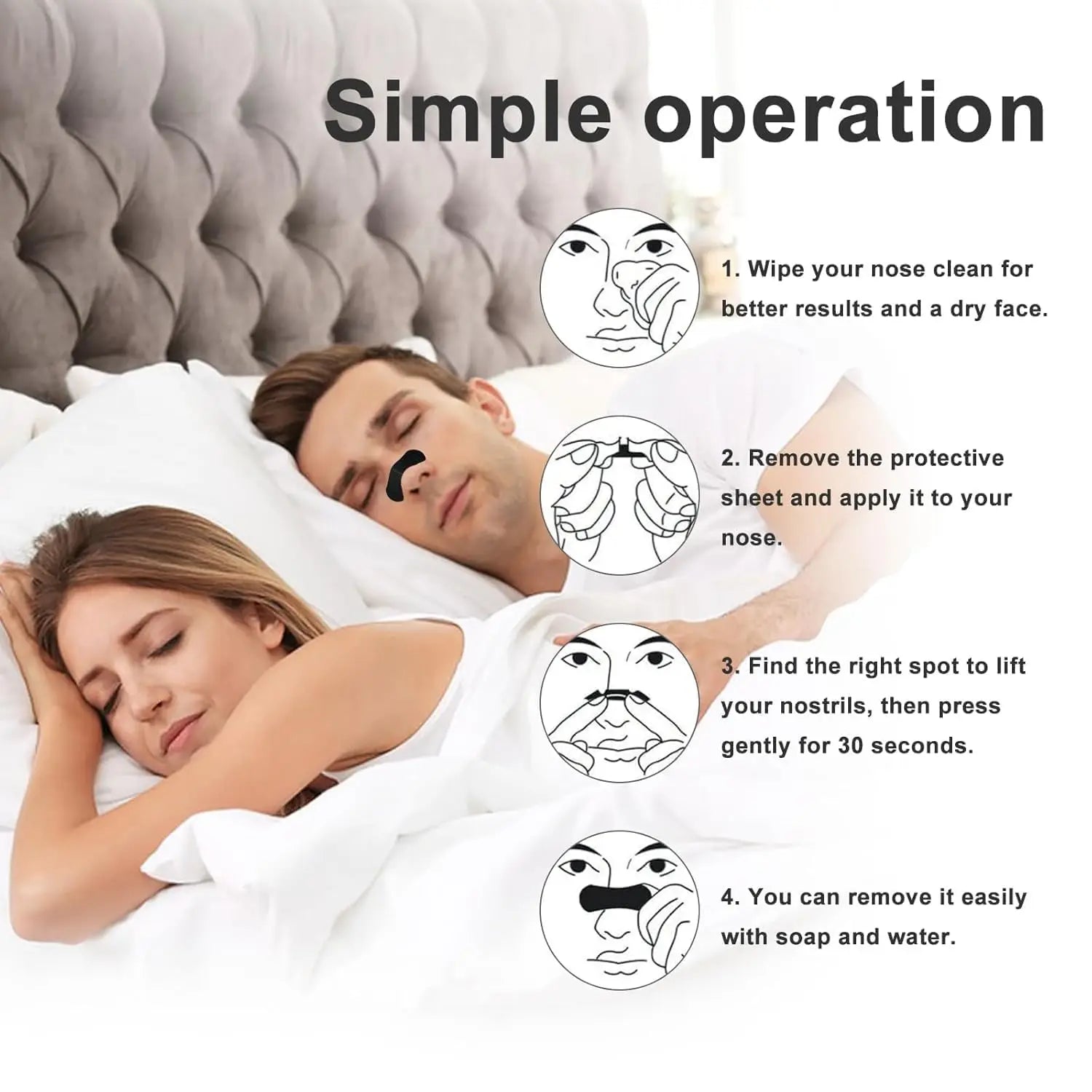 Anti Snoring Nose Strips for Breathing Correction Physical Expansion Breathable Nasal Patch Better Sleep Anti-Snoring Nasal Stri Beauty World Shop