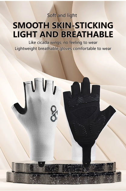 GETINFIT Riding Gloves Mesh Breathable Anti-slip Shock-absorbing Half-finger Gloves Outdoor Sports Fitness Mountaineering Riding Beauty World Shop