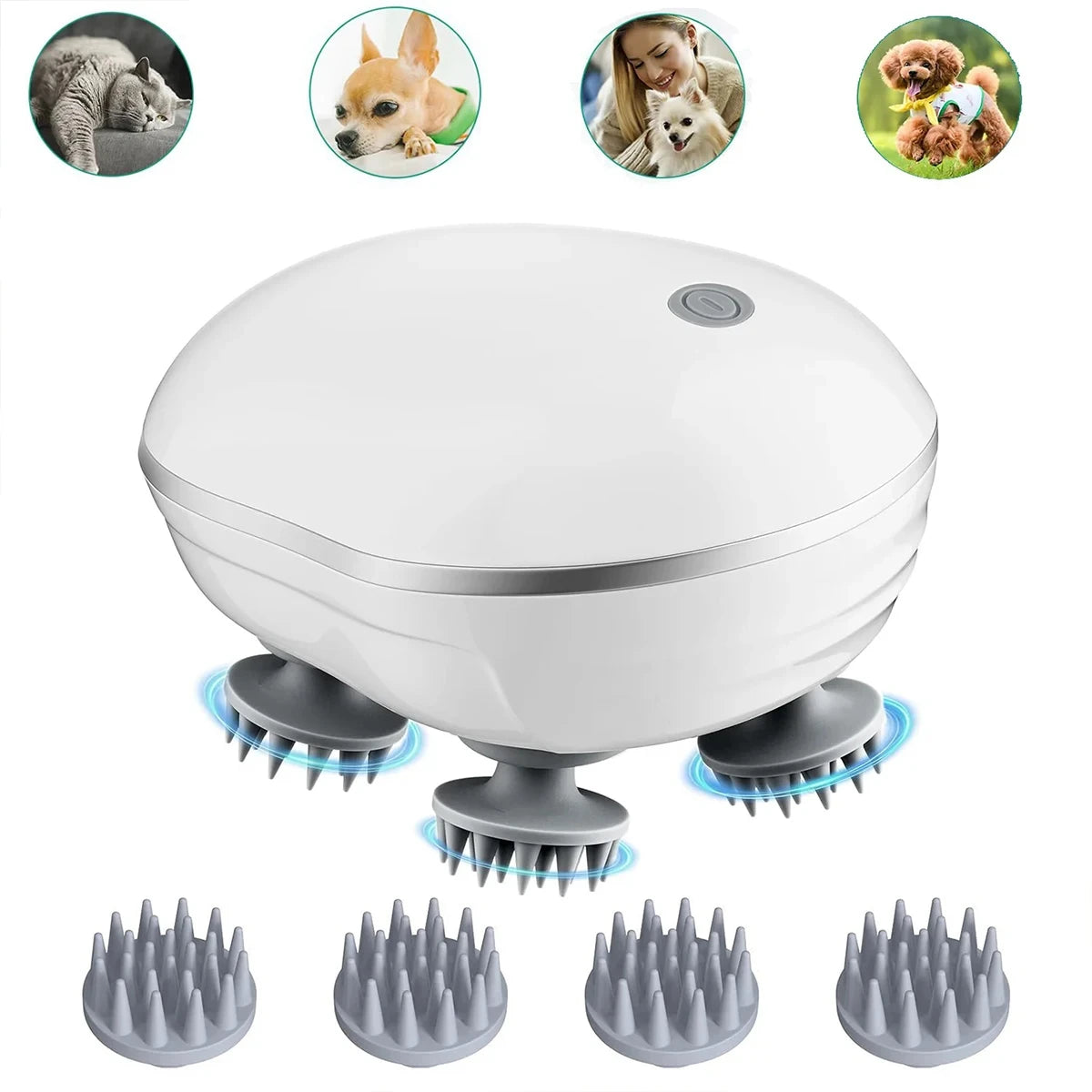 2-in-1 Electric Scalp Cleaner & Pet Massager – Deep Vibration Brush for Hair Wash & Pet Relaxation, Rechargeable & Easy to Clean Beauty World Shop