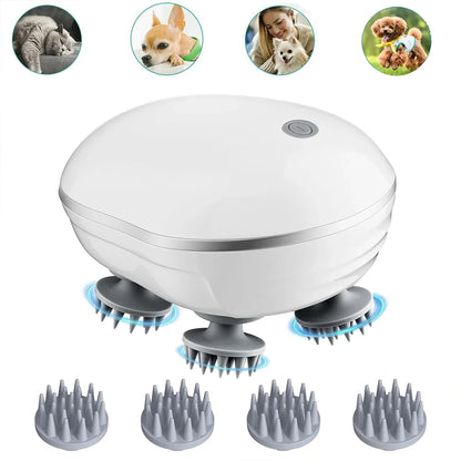 2-in-1 Electric Scalp Cleaner & Pet Massager – Deep Vibration Brush for Hair Wash & Pet Relaxation, Rechargeable & Easy to Clean Beauty World Shop