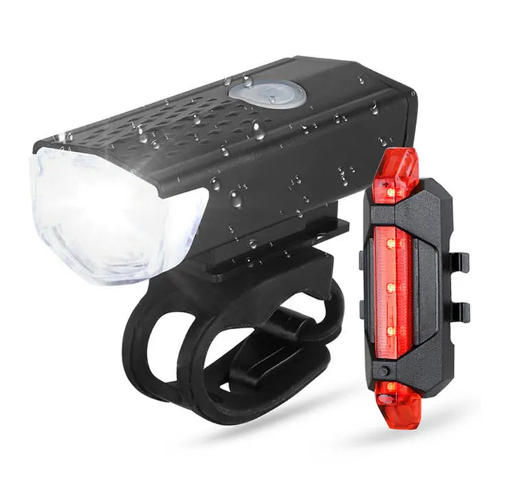 USB Rechargeable Bike Light Front Light Red Taillight Easy to Install 3 Modes Bicycle Accessories for the Bicycle Beauty World Shop