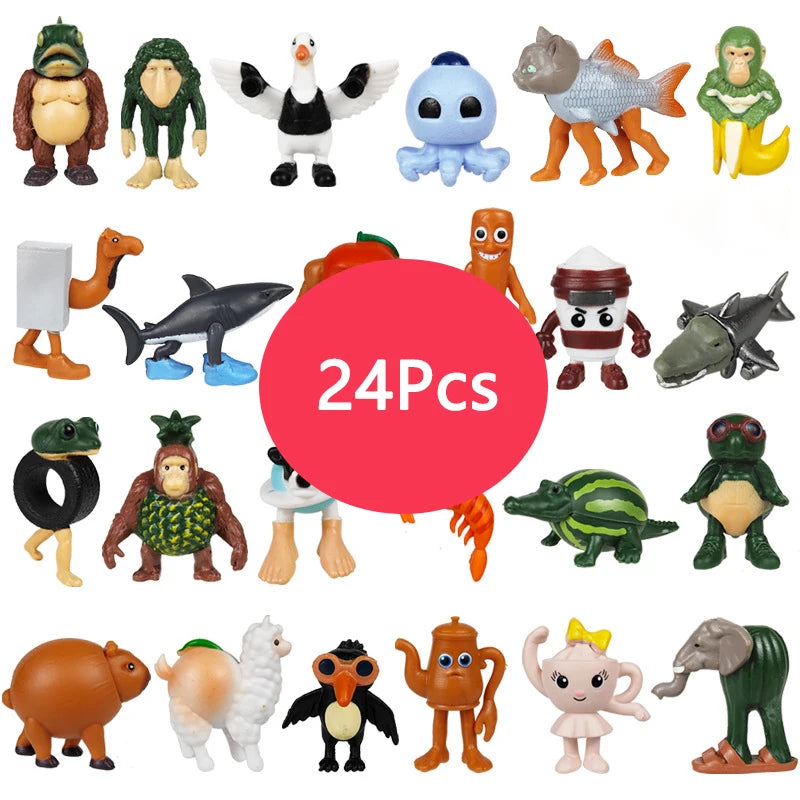 8/24Pcs Fun Italian Brainrot Action Figure Set Tung Tung Sahur Tralalero Tralala Bombardino Crocodilo Figures Model Toy Gifts Beauty World Shop