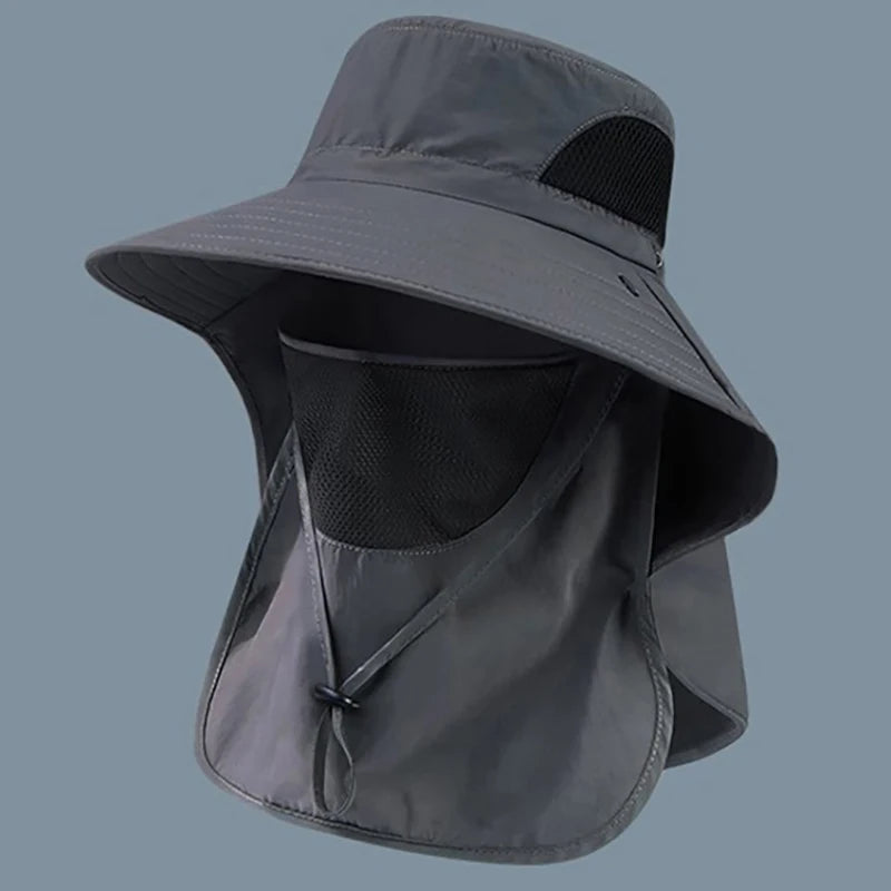 Summer Sun Hats UV Protection Outdoor Hunting Fishing Cap For Men Women Hiking Camping Visor Bucket Hat Neck Flap Fisherman Hat Beauty World Shop