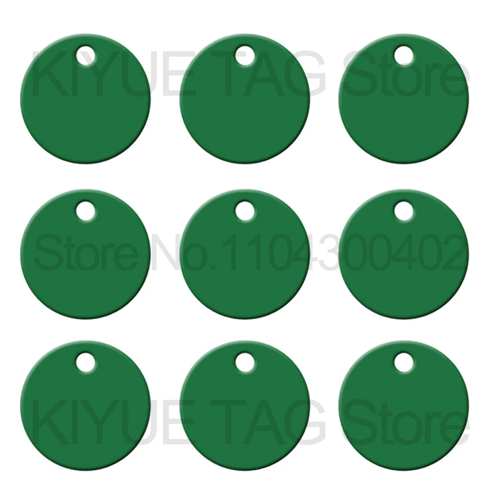 Wholesale 100Pcs Aluminum Round Dog ID Tags Name Plate Anodizing Label Tags Chain Hanging Keys Personalized Name ID Tag Beauty World Shop