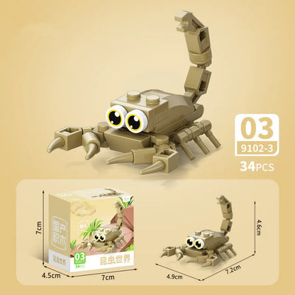 Insect World Animals Scorpion Mantis Ants Spider Birds Marine Animal Building Blocks Toys Desktop Ornaments Bricks Kids Gift Beauty World Shop