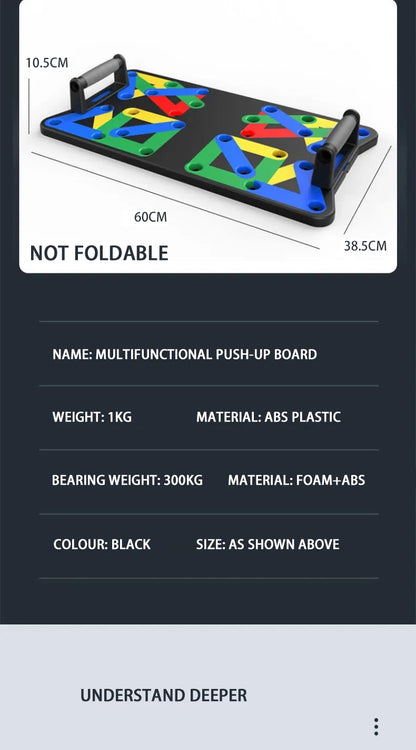 Portable Multifunctional Push-up Board Set With Handles Foldable Fitness Equipment For Chest Abdomen Arms And Back Training Beauty World Shop