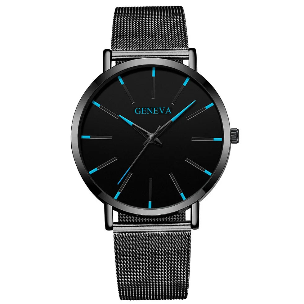 Minimalist Mens Fashion Ultra Thin Watches Simple Men Business Stainless Steel Mesh Belt Quartz Wrist Watch Relogio Masculino Beauty World Shop