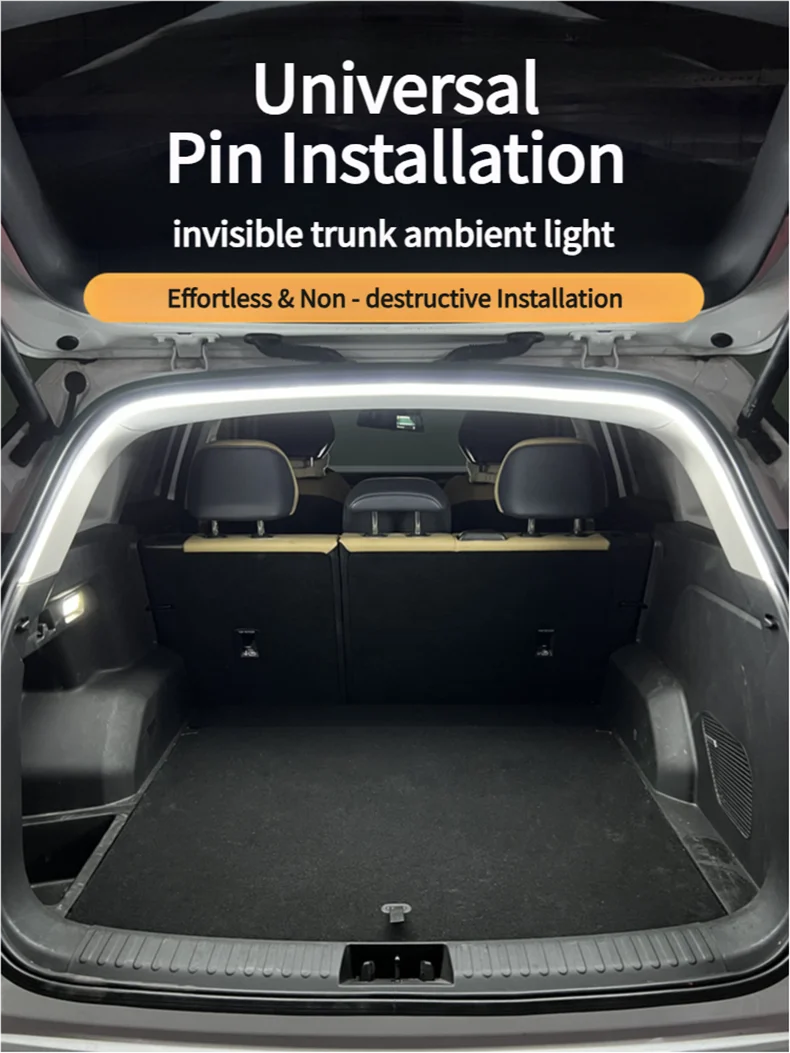 Car Trunk Led Light Strip Waterproof PVC Flexible Ambient Light Strip Automatic On/Off Hidden Installation Universal for Suv/Mpv Beauty World Shop