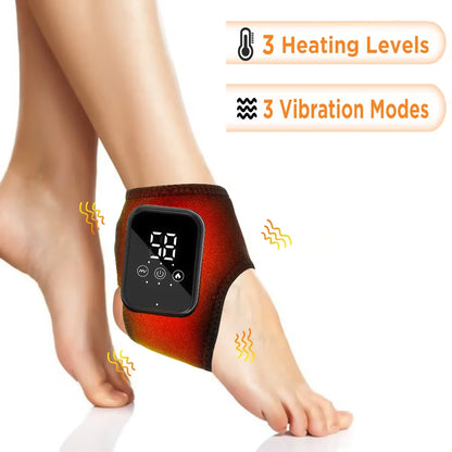 Cordless Heating Ankle Wrist Brace Vibration Massager Electric Hot Compress Massage Ankle Guard Wristband Hand Foot Protector Beauty World Shop