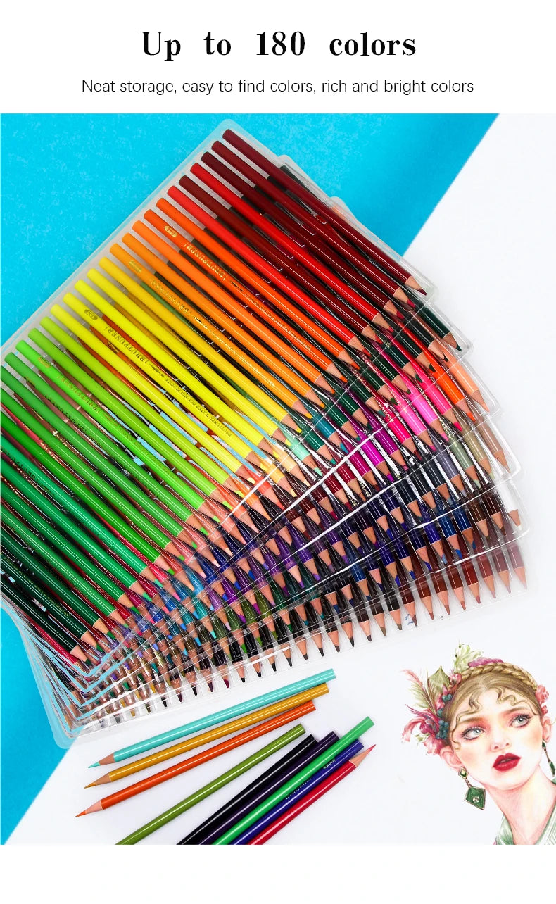 Brutfuner 48/72/120/150/160/180Colors Pencils Professional Oil Wood Soft Watercolor Pencil For School Draw Sketch Art Supplies Beauty World Shop