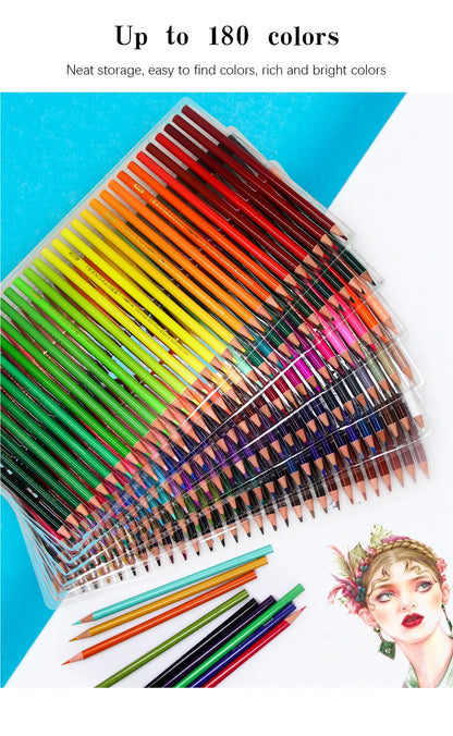 Brutfuner 48/72/120/150/160/180Colors Pencils Professional Oil Wood Soft Watercolor Pencil For School Draw Sketch Art Supplies Beauty World Shop