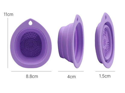 Silicone Makeup Brush Cleaner Folding Powder Puff Cleaning Bowl Eyeshadow Brushes Washing Soft Mat Beauty Tools Scrubber Box Beauty World Shop