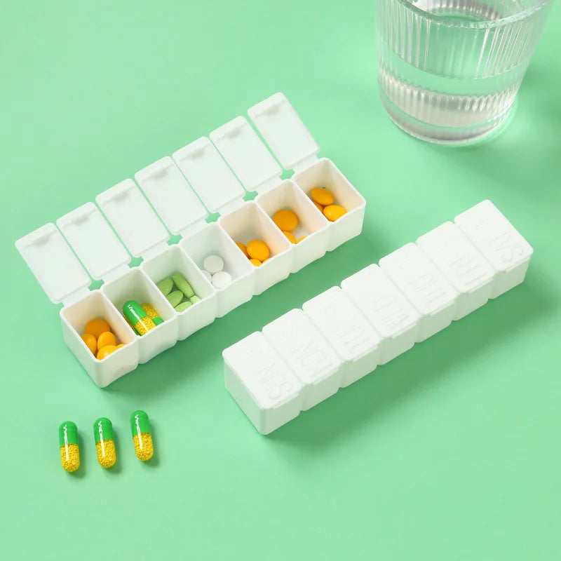 Weekly Pill Box Travel Medicine Storage Pill Case Organizer Drug Container Tablet Dispenser Plastic Independent Lattice Beauty World Shop
