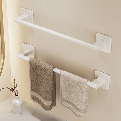 Self-adhesive Home Bathroom Towel Rack Holder Without Drilling Wall Mount Towel Shelf Kitchen Bathroom Accessories Towel Hanger Beauty World Shop