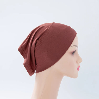 56colors Fashion Women Inner Hijab Tube Muslim Cap Bonnet Plain Islamic Underscarf Bamboo Jersey Undercaps Beauty World Shop