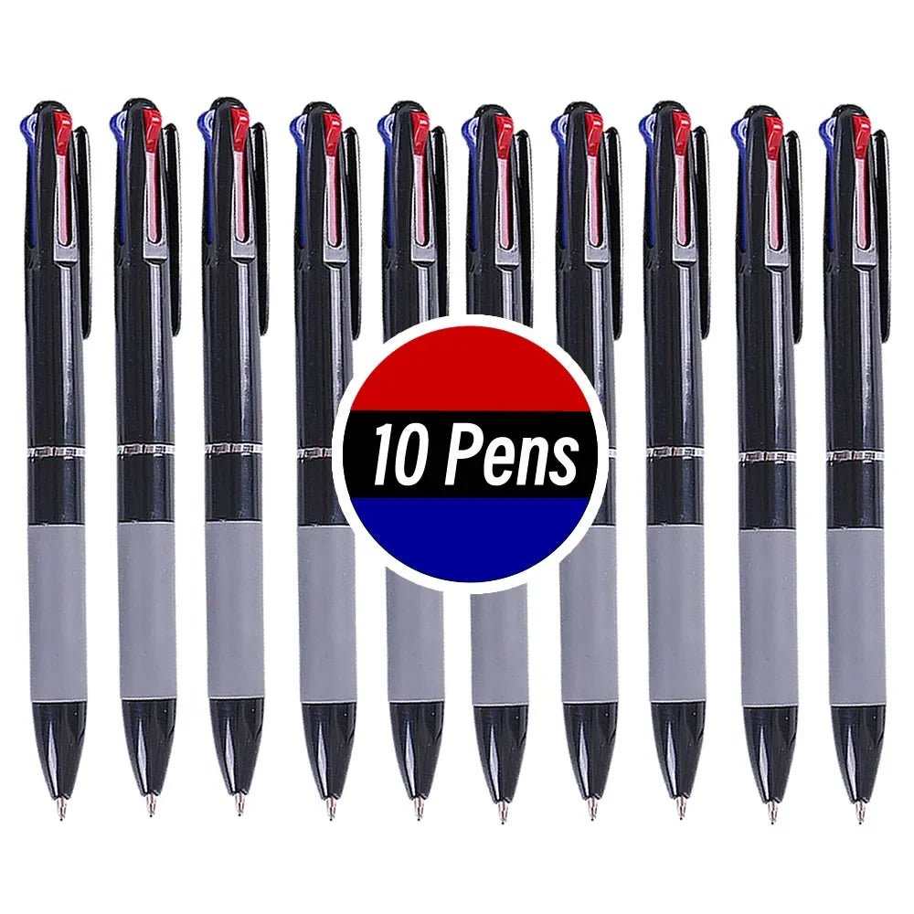 3 in 1 Red/Black/Blue Ink Color 0.7mm Student Ballpoint Pens Ball Point Writing Stationery Fine School Supplies Pencils Office Beauty Trend Shop