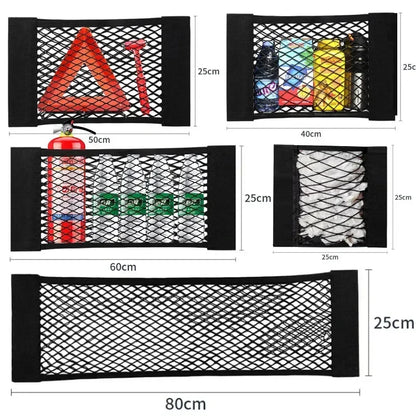 Car Storage Net Stretchable Mesh Pocket Net Magic Elastic Sticker Universal Rear Mesh Trunk Seat Bag Pocket Cage Auto Organizer Beauty World Shop