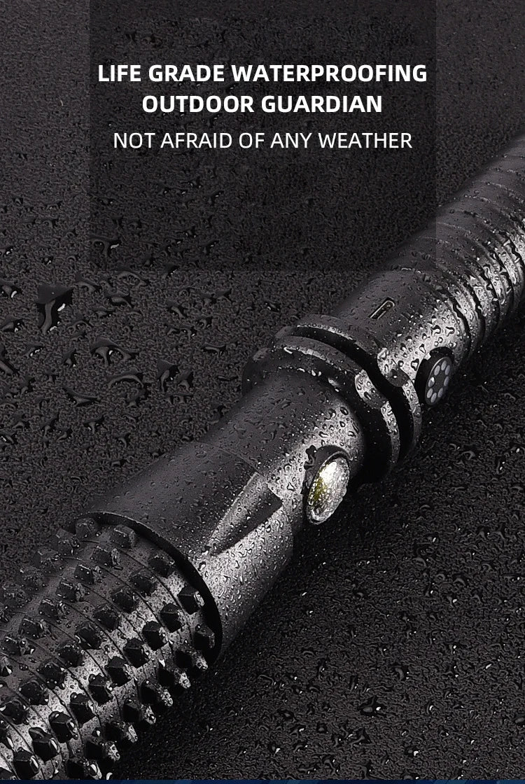 Wolf Tooth Lamp Rod Strong Light Charging Outdoor Super Bright Multi Functional Vehicle Retractable Self Defense Window Patrol Beauty World Shop