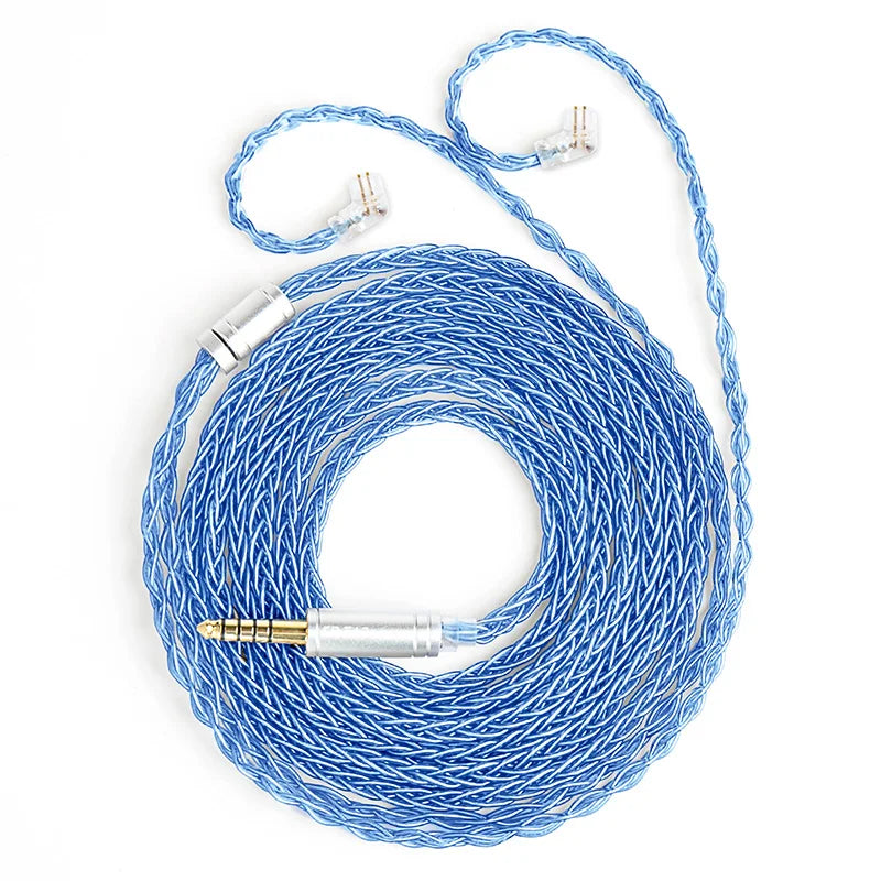 KBEAR ST12plus Earphone Cable 2m 8 Core 4N OFC Silver-plated Upgraded Cable 3.5/4.4mm MMCX/0.78mm 2Pin for CCZ KB03 KS1 Beauty World Shop