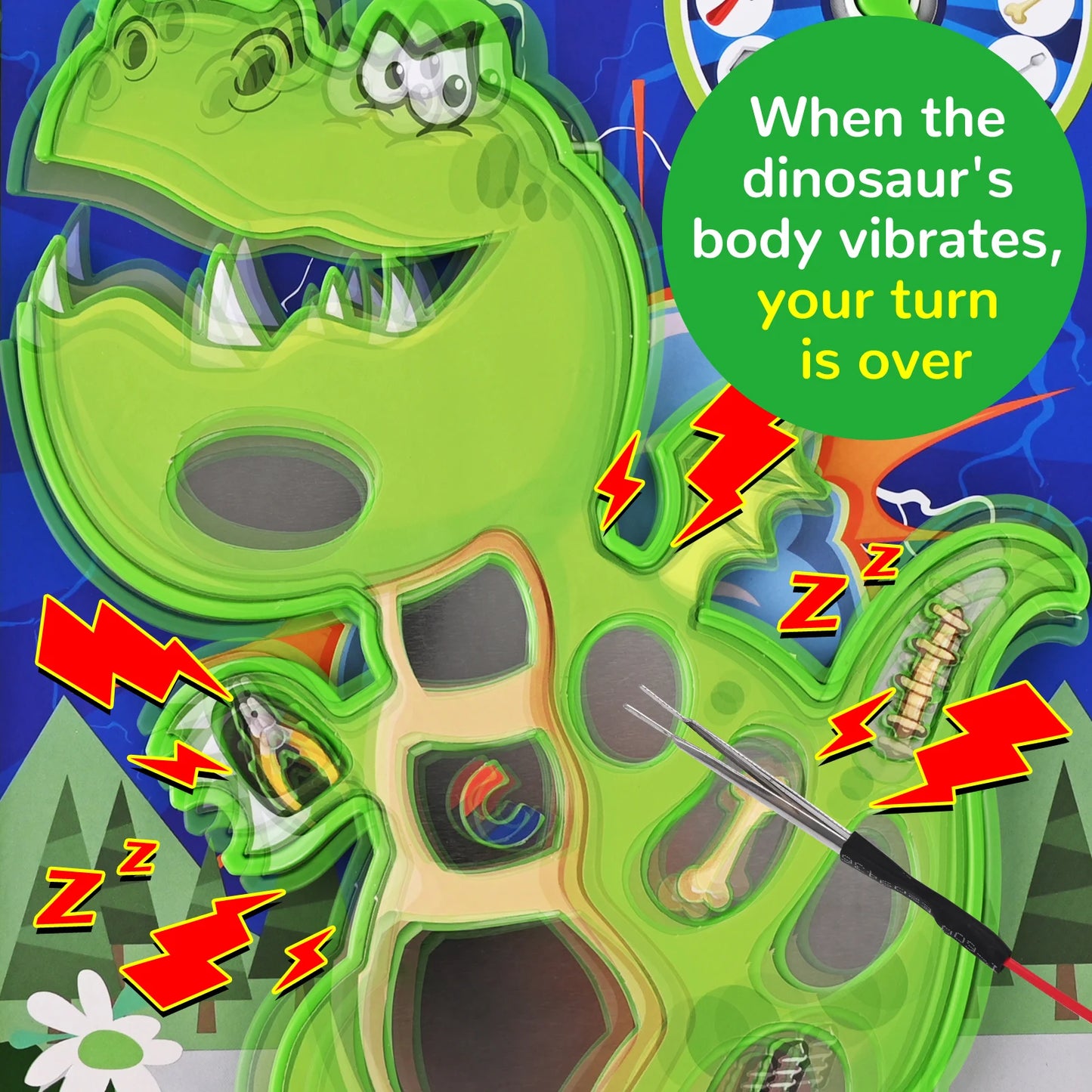 Dinosaur Operation Board Game for Kids Ages 3-8 with Tweezers and Fun Game Pieces, for 1 or More Players Beauty World Shop