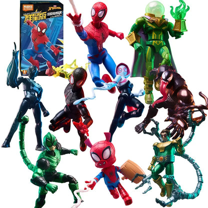 BLOKEES Spider-Man Gwen Stacy Venom‌ Doctor Octopus Miles Morales Symbiote Spider-Man Anime Figure Model Blind Box Toys Gifts Beauty World Shop