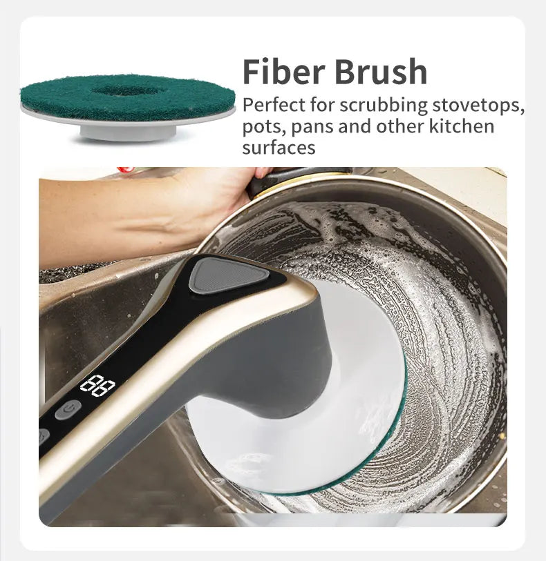Electric Cleaning Brush Cordless Handheld Shower Scrubber Spin Cleaner Multifunctional Cleaner with 7PCS Heads Bathroom Kitchen