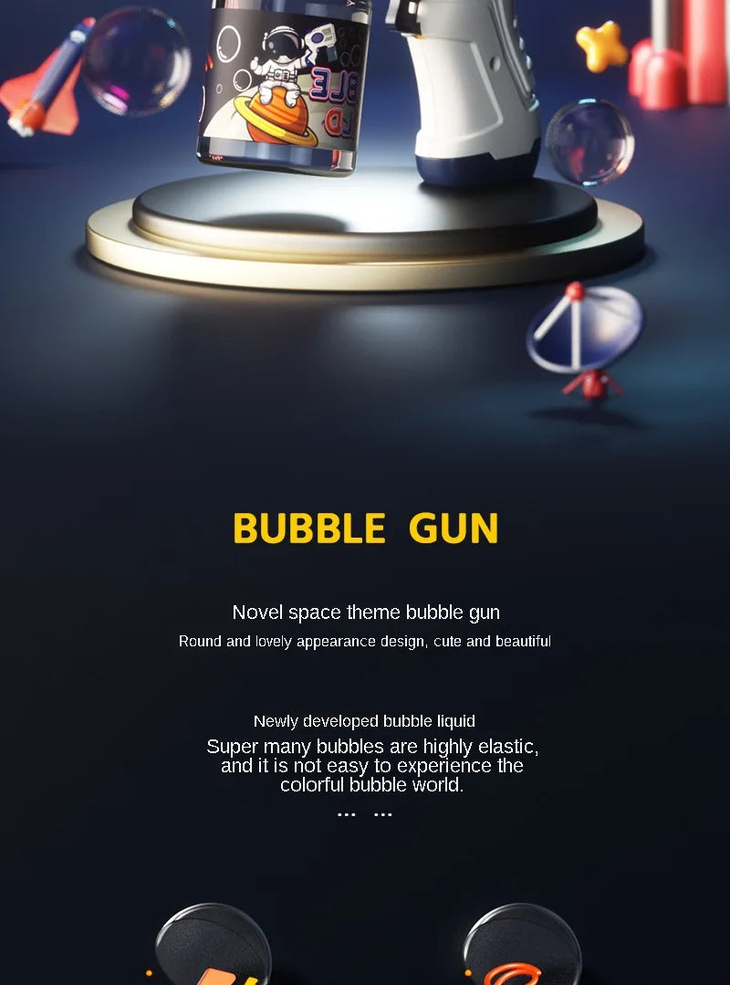 Children Bubble Gun Toy Astronaut Fully Automatic Bubble Machine Bubbles Gun Outdoor Game Fantasy Toy for Boys Girls Gifts Beauty Fashion
