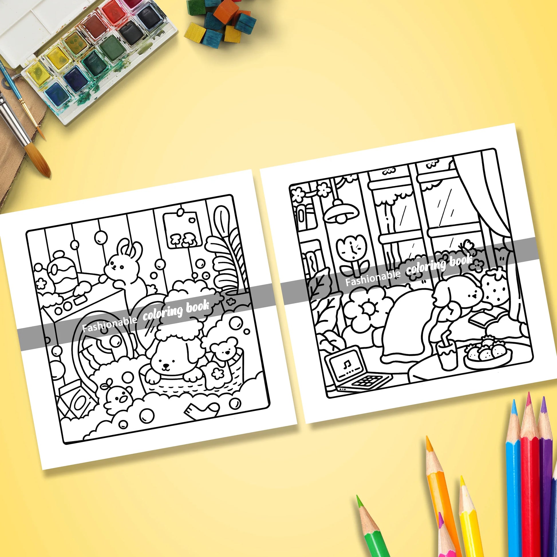 COZY CUTIES Bold-easy Patterns Coloring Book for Adults Cute Drawing Book Perfect Gift for Party and Birthday Beauty World Shop