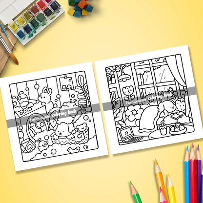 COZY CUTIES Bold-easy Patterns Coloring Book for Adults Cute Drawing Book Perfect Gift for Party and Birthday Beauty World Shop