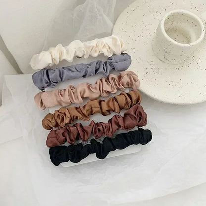 6/12 PCS Elegant women's headband, rubber band, elastic band, softer than silk hair | Satin headband | Beauty World Shop
