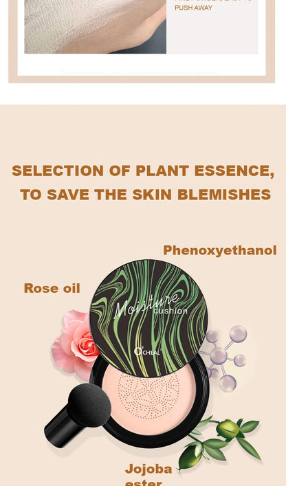 Ocheal BB Cream Air Cushion Compact Make Up Foundation Concealer Cream for Face Cosmetics Makeup Mushroom Head Puff Beauty World Shop