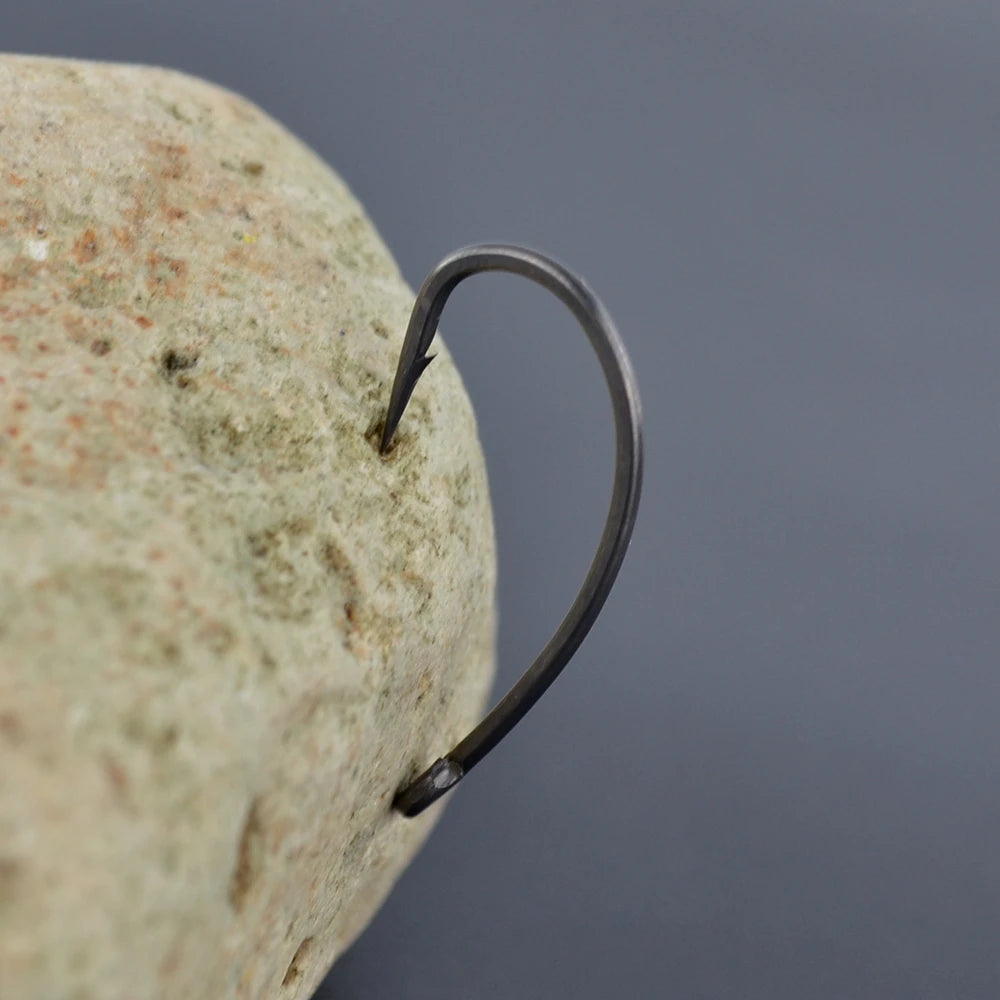 Hirisi 15x Carp Fishing Hooks With Eye Micro Barb High Carbon Steel Fish Hooks PTFE Coated Fishing Accessories X915 Beauty World Shop