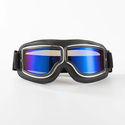 Motorcycle Glasses Windproof Motorcycle Helmet Glasses Sunglasses Retro Universal Folding Leather Retro Motorcycle Accessories Beauty World Shop