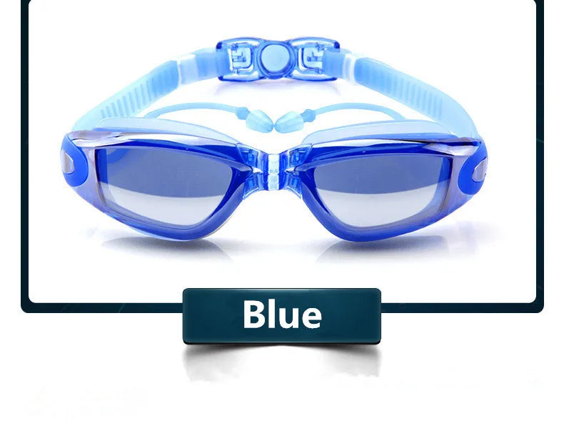 Swimming Goggles Adult Pool Glasses Anti Fog Men Women UV Protection Optical Waterproof Swim Eyewear with Earplugs Beauty World Shop