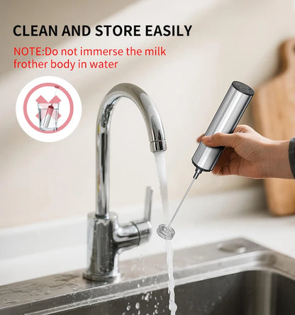 Kitchen Powerful Stirrer Milk Frother Handheld Foam Maker for Lattes Whisk Drink Mixer Coffee Electric Rechargable Egg Beater Beauty World Shop